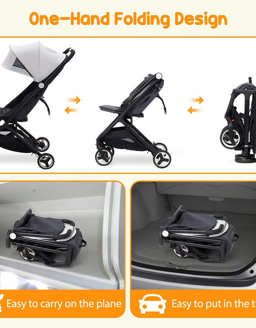 Load image into Gallery viewer, Lightweight Stroller, Compact One-Hand Fold Travel Stroller for Airplane Friendly, Reclining Seat and Canopy