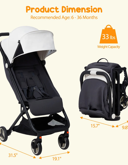Load image into Gallery viewer, Lightweight Stroller, Compact One-Hand Fold Travel Stroller for Airplane Friendly, Reclining Seat and Canopy