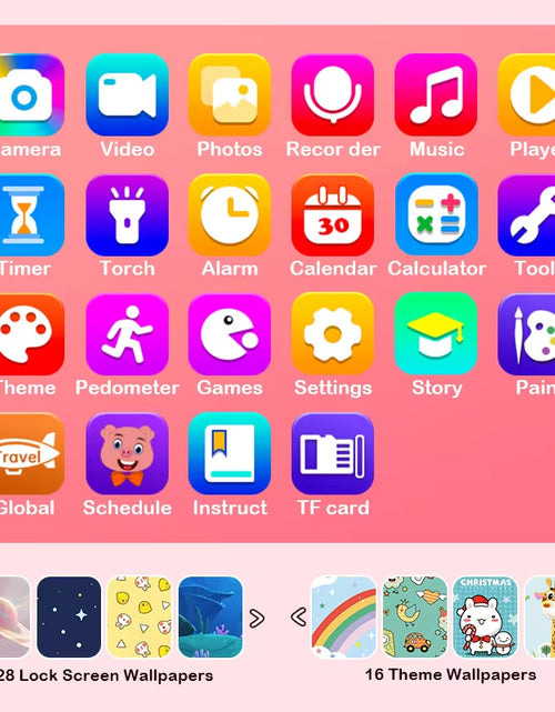 Load image into Gallery viewer, Kids Smart Phone Toys for Girls Unicorns Gifts 2.8 Inch Touchscreen Dual Camera Music Player Learn Toys Christmas Birthday Gift