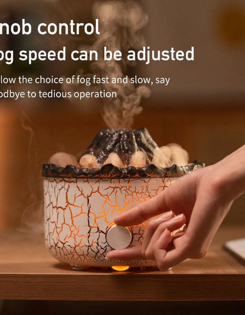 Load image into Gallery viewer, Flame Diffuser Humidifier, with 3D Flame and Volcano Effect, 560Ml Aroma Essential Oil Diffuser with Remote Control, White