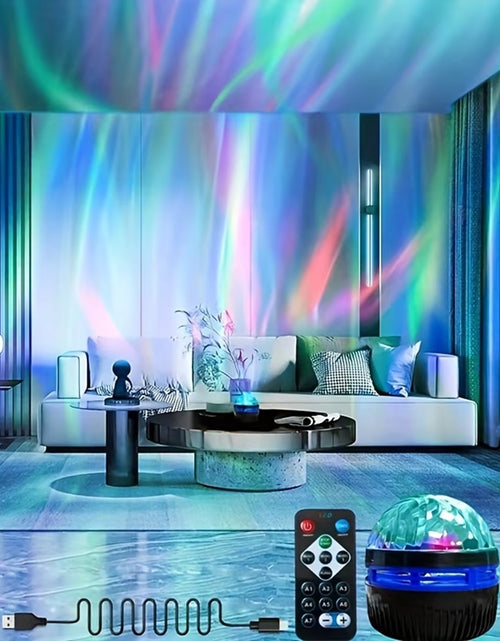 Load image into Gallery viewer, LED Starry Galaxy Ocean Wave Projector RGB Smart Remote Control Lamp KTV USB Christmas Lights Auto Rotate for Home Bedroom Decor