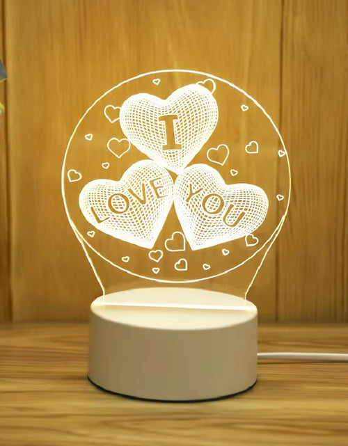 Load image into Gallery viewer, Romantic Love 3D Acrylic Led Lamp for Home Children'S Night Light Table Lamp Birthday Party Decor Valentine'S Day Bedsid