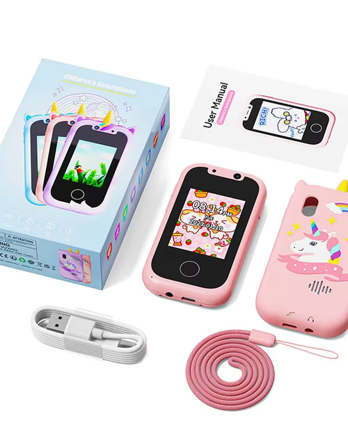 Load image into Gallery viewer, Kids Smart Phone Toys for Girls Unicorns Gifts 2.8 Inch Touchscreen Dual Camera Music Player Learn Toys Christmas Birthday Gift