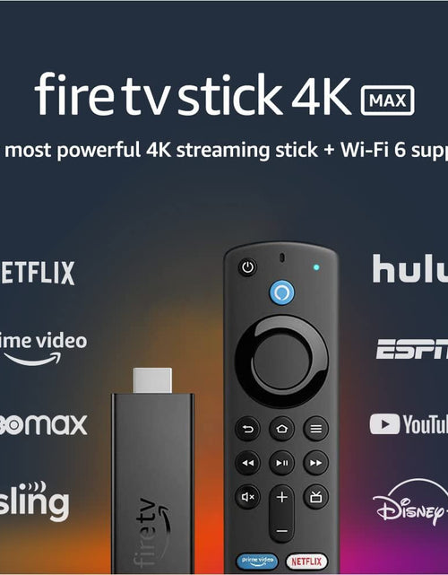 Load image into Gallery viewer, Introducing Fire TV Stick 4K Max Streaming Device, Wi-Fi 6, Alexa Voice Remote (Includes TV Controls)