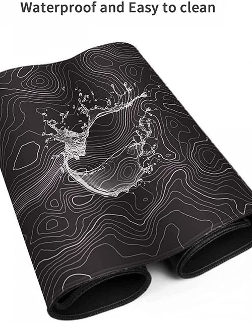 Load image into Gallery viewer, Large Mouse Pad Mat (35X17 In) Extended XXXL Gaming Mouse Pad with Non-Slip Rubber Base,Background Topographic Map Lines Contour Geographic for Gaming Office Laptop Computer Men Women