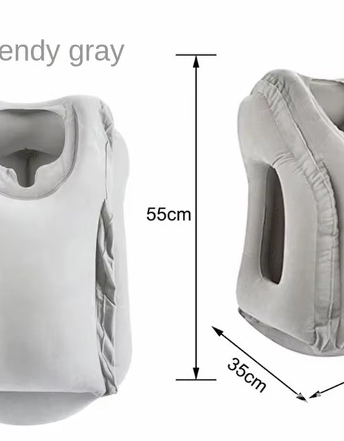 Load image into Gallery viewer, Upgraded Inflatable Air Cushion Travel Pillow Headrest Chin Support Cushions for Airplane Plane Car Office Rest Neck Nap Pillows