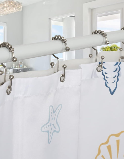 Load image into Gallery viewer, Shower Curtain Hooks, 12Pcs Shower Curtain Rings, Stainless Steel Roller Gliding Shower Hooks for Shower Curtain, Rustproof Shower Rings for Curtain, Shower Curtain, Shower Rod, Matte Nickel