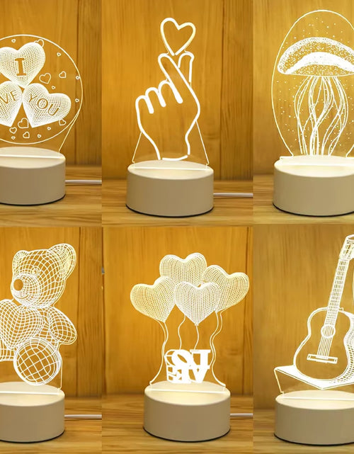 Load image into Gallery viewer, Romantic Love 3D Acrylic Led Lamp for Home Children'S Night Light Table Lamp Birthday Party Decor Valentine'S Day Bedsid