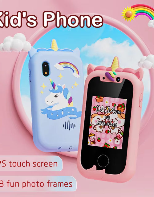 Load image into Gallery viewer, Kids Smart Phone Toys for Girls Unicorns Gifts 2.8 Inch Touchscreen Dual Camera Music Player Learn Toys Christmas Birthday Gift