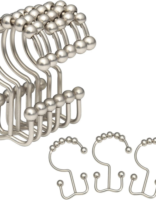 Load image into Gallery viewer, Shower Curtain Hooks, 12Pcs Shower Curtain Rings, Stainless Steel Roller Gliding Shower Hooks for Shower Curtain, Rustproof Shower Rings for Curtain, Shower Curtain, Shower Rod, Matte Nickel