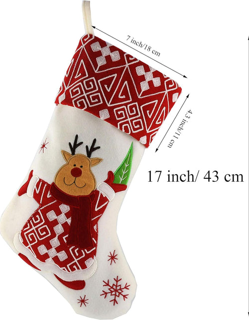 Load image into Gallery viewer, Classic Christmas Stockings Set of 2 Santa, Snowman Xmas Character 17 Inch (Style 4)