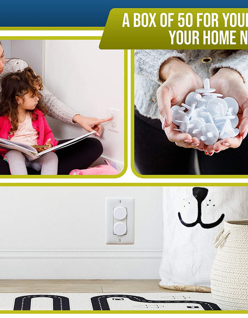 Load image into Gallery viewer, Outlet Covers Baby Proofing (50 Pack) Safe & Secure Electric Plug Protectors | Sturdy Childproof Socket Covers for Home & Office | Easy Installation | Protect Toddlers & Babies | White