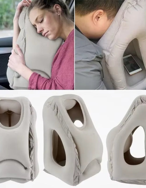 Load image into Gallery viewer, Upgraded Inflatable Air Cushion Travel Pillow Headrest Chin Support Cushions for Airplane Plane Car Office Rest Neck Nap Pillows