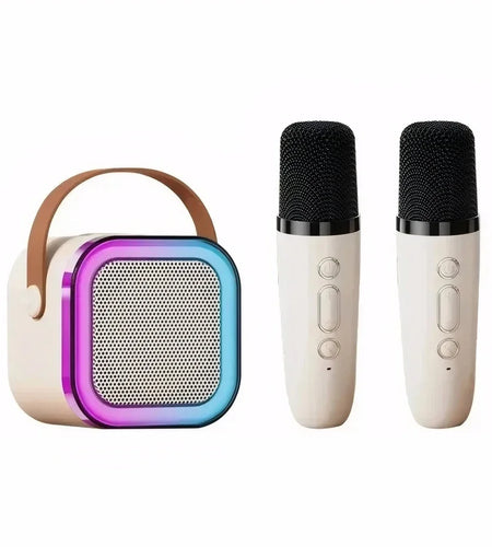 K12 Wireless Microphone Karaoke Machine Bluetooth Speaker KTV HIFI Stereo Sound RGB Colorful LED Lights for Outdoor Home Party