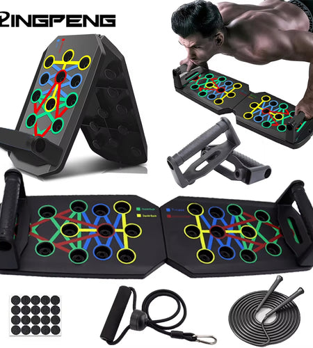 Portable Multifunctional Push-Up Board Set with Handles Foldable Fitness Equipment for Chest Abdomen Arms and Back Training