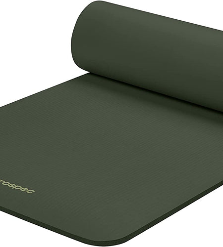 Solana Yoga Mat 1" & 1/2" Thick W/Nylon Strap for Men & Women - Non Slip Exercise Mat for Yoga
