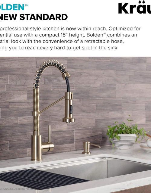 Load image into Gallery viewer, KPF-1610BG Bolden 18-Inch Commercial Kitchen Faucet with Dual Function Pull-Down Sprayhead in All-Brite Finish, 18 Inches, Brushed Gold
