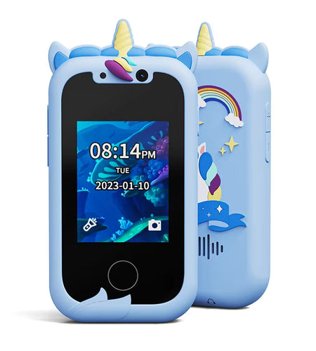 Kids Smart Phone Toys for Girls Unicorns Gifts 2.8 Inch Touchscreen Dual Camera Music Player Learn Toys Christmas Birthday Gift