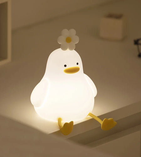 Cute Duck Led Night Light USB Rechargeable Nightlights Silicone Lamp Touch Switch Children Kid Bedroom Decoration Birthday Gift