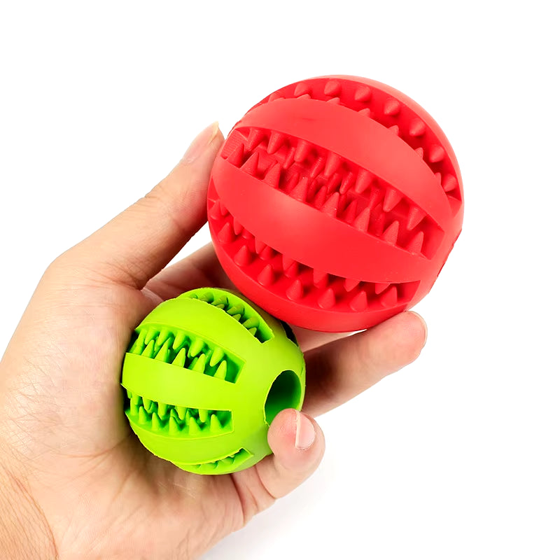 Dog Food Treat Feeder Funny Pet Interactive Rubber Ball Dogs Chew Toy Tooth Cleaning Ball Puppy Training Bite Resistant Toy Ball