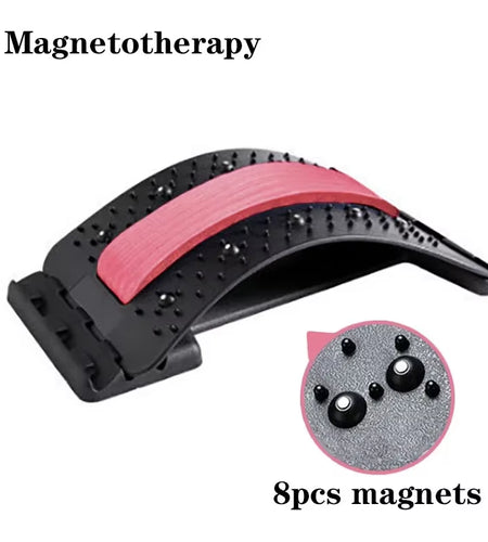 Magnetotherapy Multi-Level Adjustable Back Massager Stretcher Waist Neck Fitness Lumbar Cervical Spine Support Pain Relief