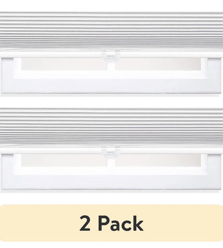 (2 Pack)  Cordless Polyester Blackout Cellular Shade, White, 30" X 72"