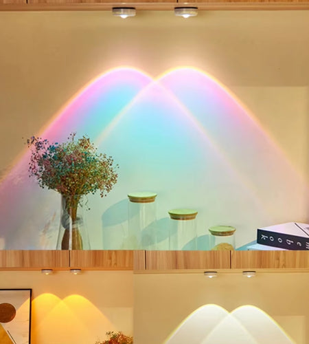 Touch LED Cabinet Lights Battery Powered Stick on Wall Sunset Lamp for Kitchen Bedroom Closet Cupboard Night Light Decoration