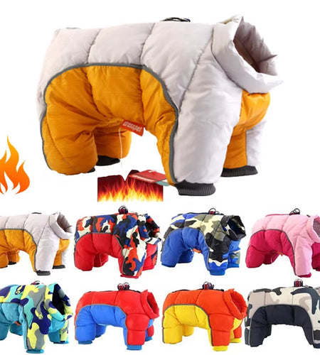 Winter Dog Clothes Super Warm Reflective Thick Cotton Waterproof Jacket, Small Dog French Bulldog Puppy Pet Jackets Snowsuit