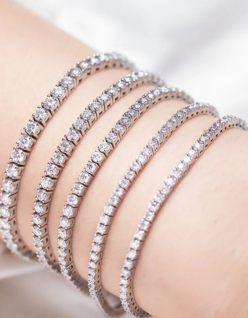 Load image into Gallery viewer, Custom Moissanite Diamond Tennis Bracelet Chains Iced Out 925 Silver
