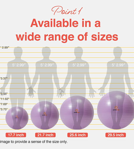 Exercise Ball for Balance Stability Fitness Workout Yoga Pilates at Home Office & Gym with Inflator Pump