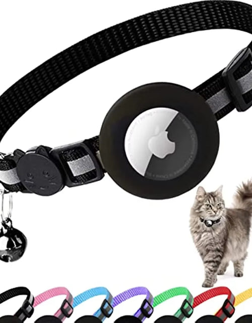 Load image into Gallery viewer, ATUBAN Airtag Cat Collar Breakaway, Reflective Kitten Collar with Apple Air Tag Holder and Bell for Girl Boy Cats, 0.4 Inches
