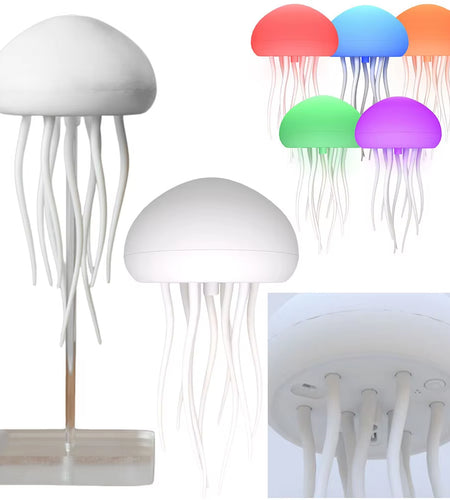 Jellyfish Lamp Voice Control Dancing RGB Gradient Jellyfish Bedside Lamp Rechargeable Table Lamp Touch Sensor Christmas Gift New