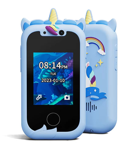 Kids Smart Phone Toys for Girls Unicorns Gifts 2.8 Inch Touchscreen Dual Camera Music Player Learn Toys Christmas Birthday Gift